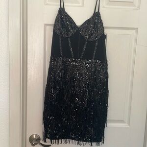 Black flapper dress size Large.